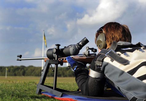 Target shooter in action